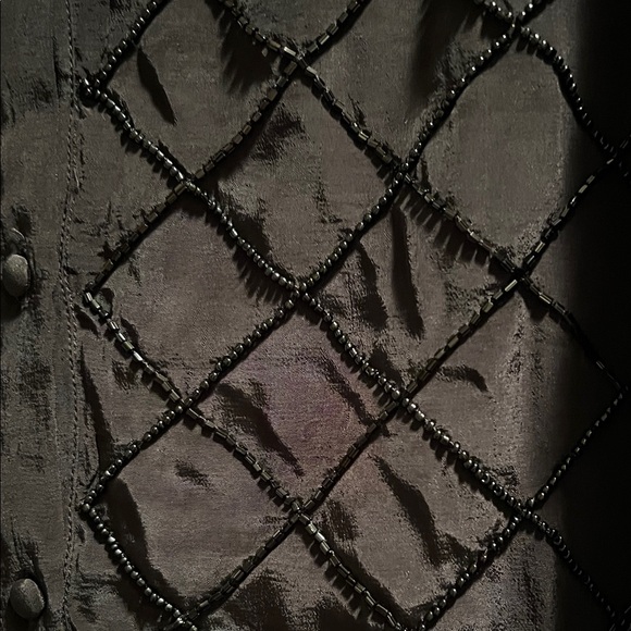 Elegant Beaded Black Women's Top - Picture 2 of 5